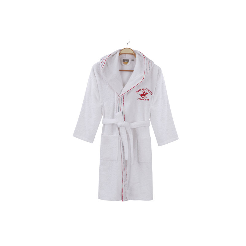 Peignoir mi-mollet en coton mélangé avec poches, M / G