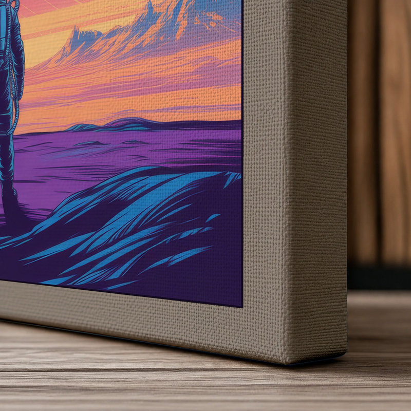 Solitary Explorer Modern - Wrapped Canvas, 30x20 - 76.2 x 50.8 cm, Taupe Border