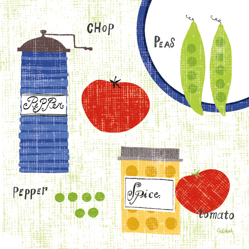 Cooking It I by Sue Schlabach - No Frame Print on Canvas, 76cm H x 76cm W