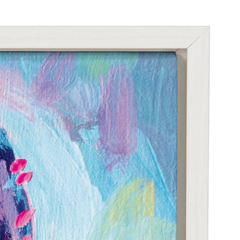 «Lolly the Llama» par Rachel Christopoulos, reproduction d'art sur toile encadrée, Blanc