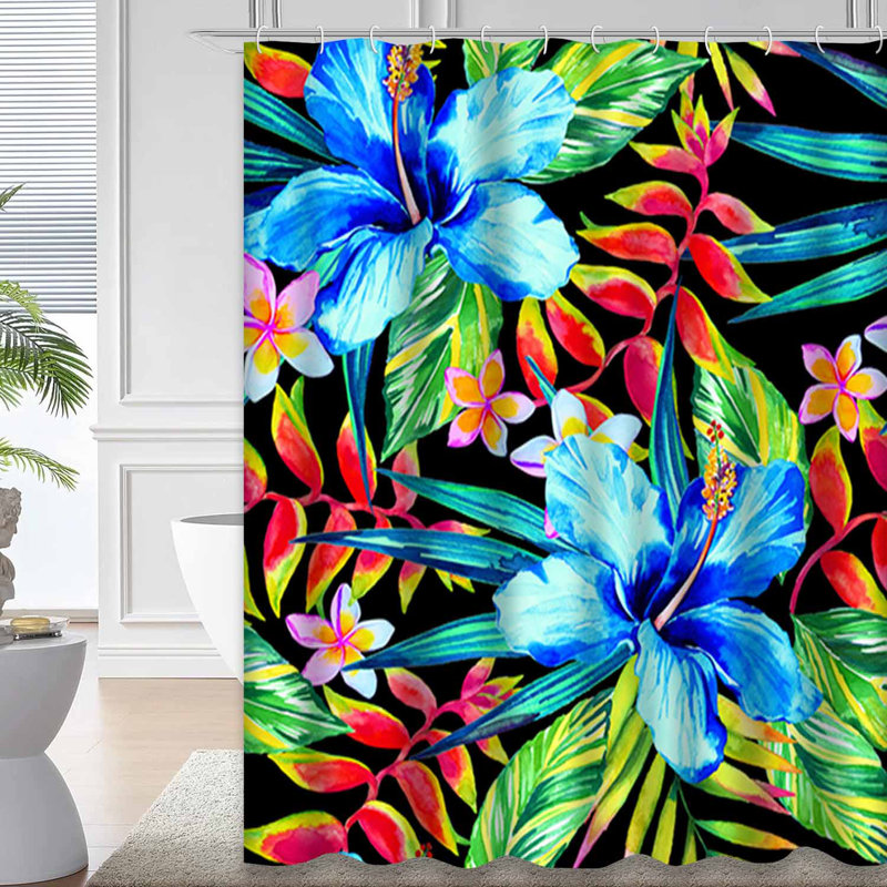 Hibiscus hawaïen foncé avec 12 crochets, L 72 po x l 84 po