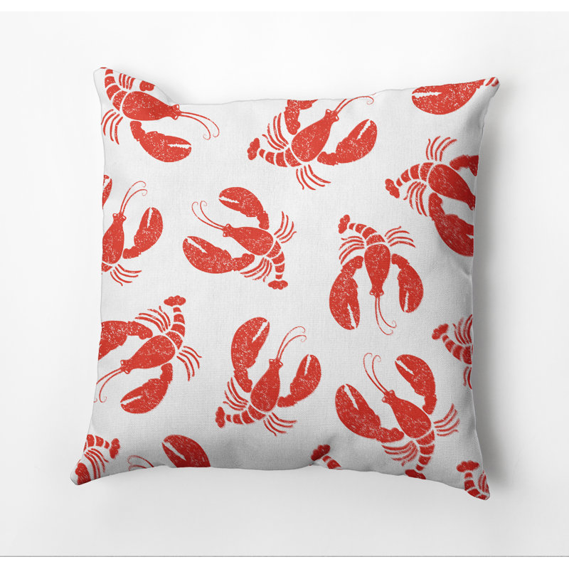 Coussin Nautical Nights Lobster Fest, 20 po x 20 po, Orange
