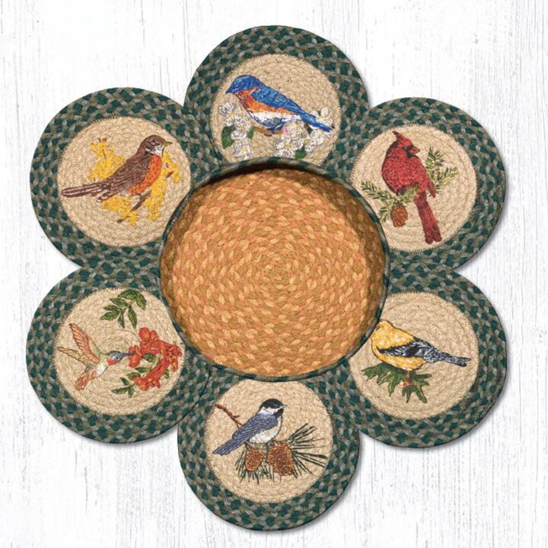  Ensemble de cuisine 10 po x 10 po Song Birds Trivets in a Basket