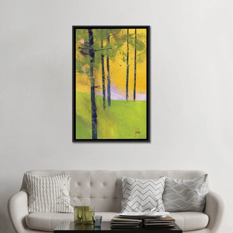 « simple épicéa », reproduction sur toile, Toile avec cadre noir, H 8 po x l 26 po x P 18 po, Pas de tapis