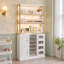 182cm Tall White 10- Drawer Acrylic Nail Cabinet with LED, Salon Manicure Storage