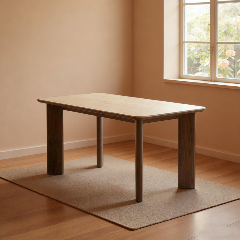 Table de salle à manger rectangulaire en bois massif, H 29,52 po x L 70,86 po x l 31,49 po