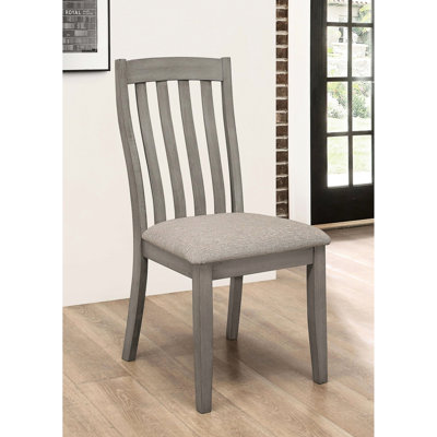2 chaises de salle à manger en tissu d'ameublement gris, bois franc asiatique massif, siège apaisant pour la chambre de 2 chaises en bois massif, revêtement gris, siège d'une hauteur de 19 po