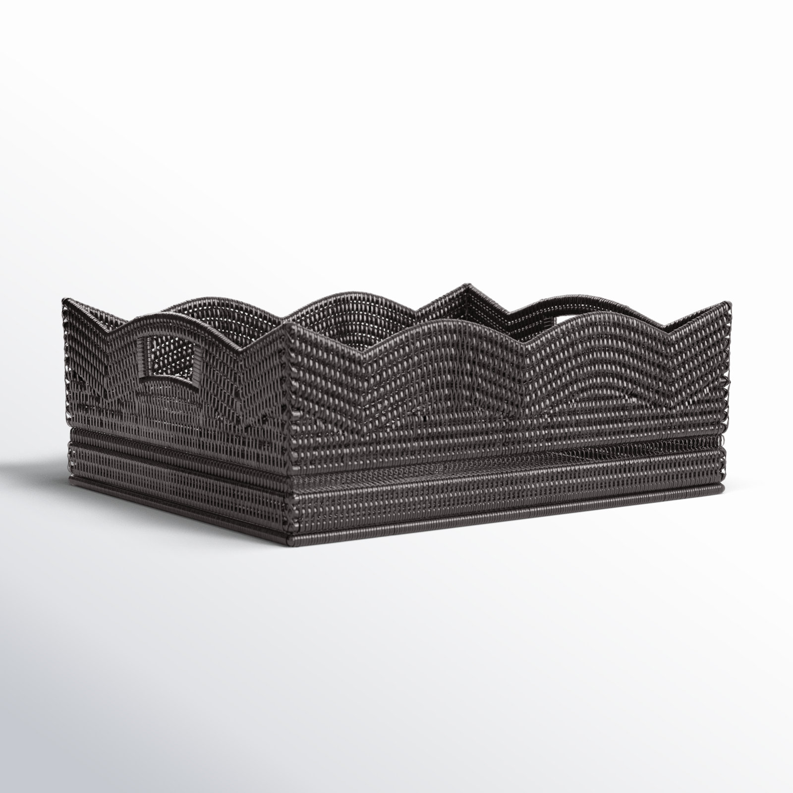 Landry Decorative Tray, 6" H x 14" W x 12" D, Tudor Black