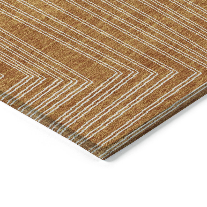 Paprika Geometric Flat Woven Synthetic 9' x 12' Rug