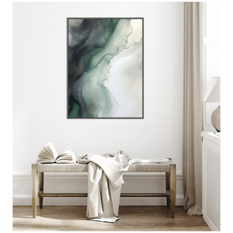 «Green Wave» par Amy Lighthall, reproduction d'art sur toile encadrée