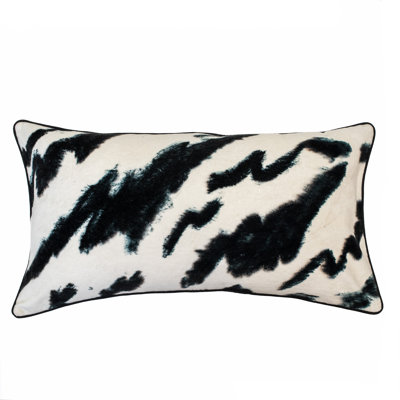 Cavarus Abstract White Rectangle Cushion
