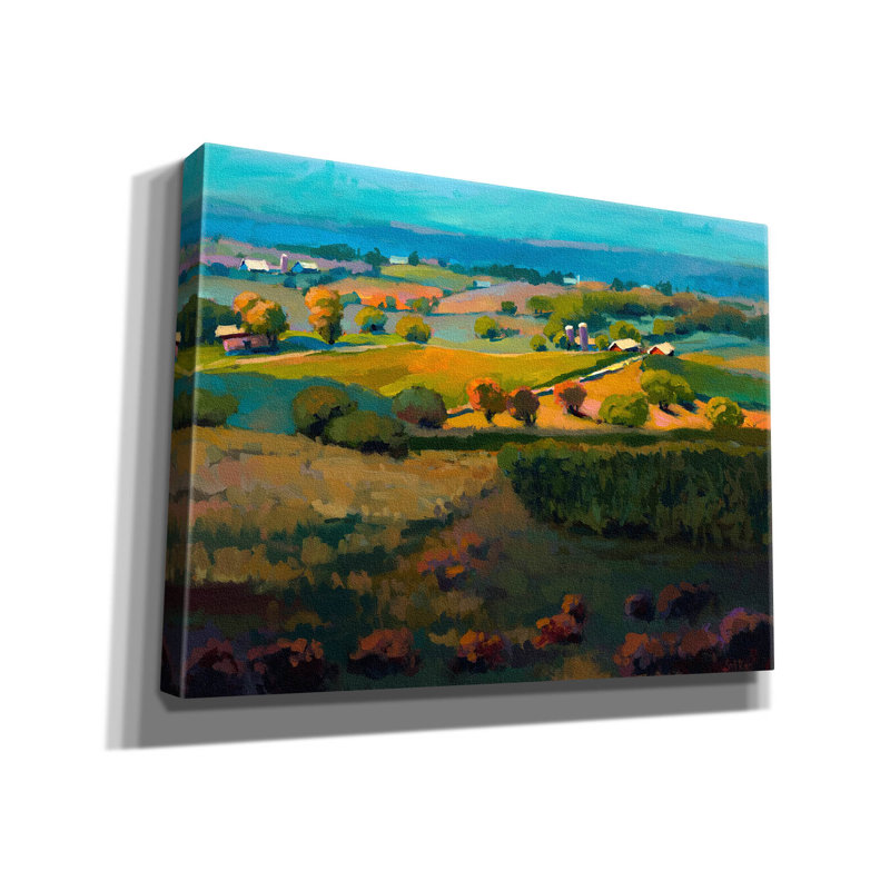 «Country Road» par sri Rao, art mural sur toile, H 12 po x l 16 po x P 0,75 po