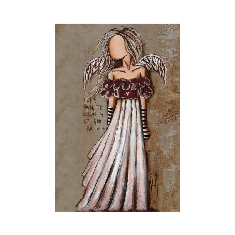 Courage - impression d'art graphique, Toile tendue, H 18 po x l 12 po x 1,5 po