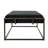 Upholstered Bench In Black Velvet - Modern Design, Channel , Comfortable Seating, 49 Depth With And Brass Finish Minimalist, 25 Width, 16 Height