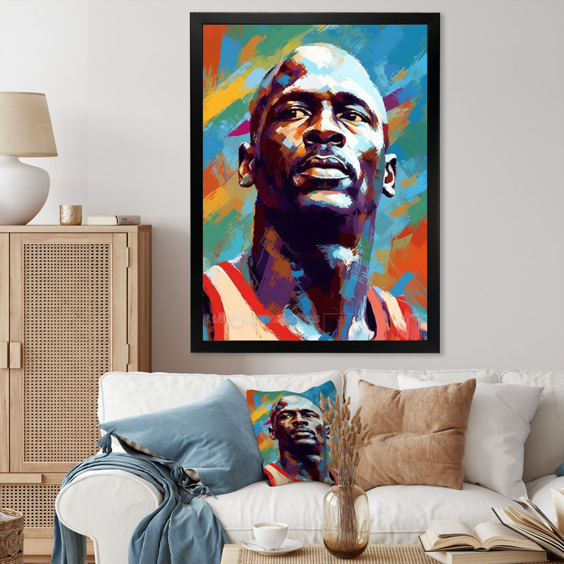 Mj The Best sur impression sur toile, H 32 po x l 16 po x P 1 po, Cadre photo noir