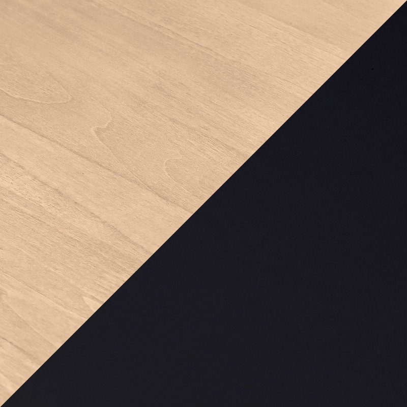 Lit mezzanine simple en bois massif Ambur, Blond / noir