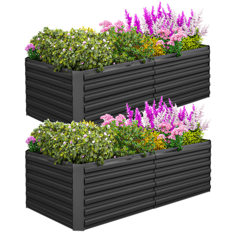 Boîte à fleurs en acier galvanisé Otakar, Argent