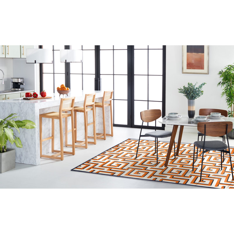 Tapis intérieur / extérieur ivoire / brun Naya, Rectangle 8 pi x 10 pi
