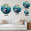 Horloge murale traditionnelle rouge carpe koi japonaise dans le lac bleu-1136876831