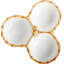 Bamboo 9" Triple Bowl Server - White/Natural