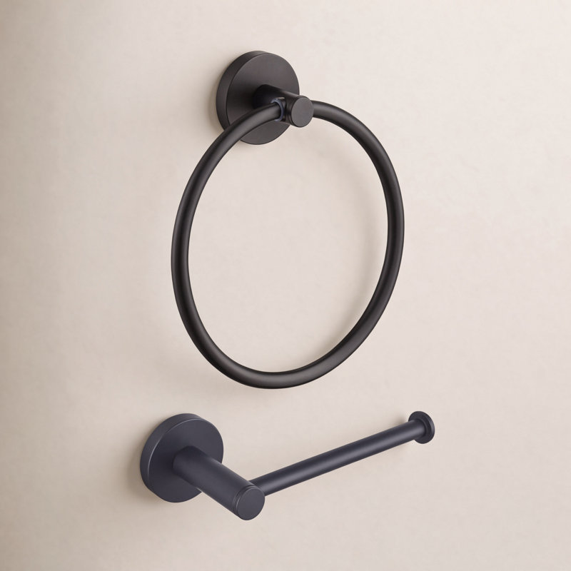 2 - Piece Bathroom Hardware Set, Matte Black