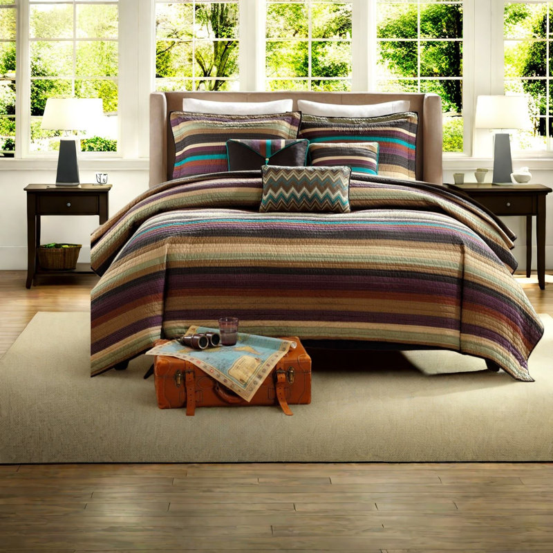Reversible Bedding Sets, Cotton Filled King Quilt, Rustic Home Style
