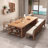 Brown Rectangular Solid Wood with 3 drawers desk-1945057063