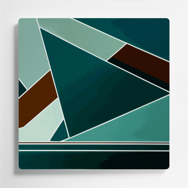 Art mural rigide en métal vert 38, H 16 po x l 16 po