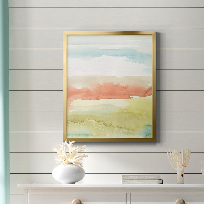 Toile encadrée de qualité supérieure Blush Sunrise II - prête à être accrochée, Or, H 24 po x l 20 po