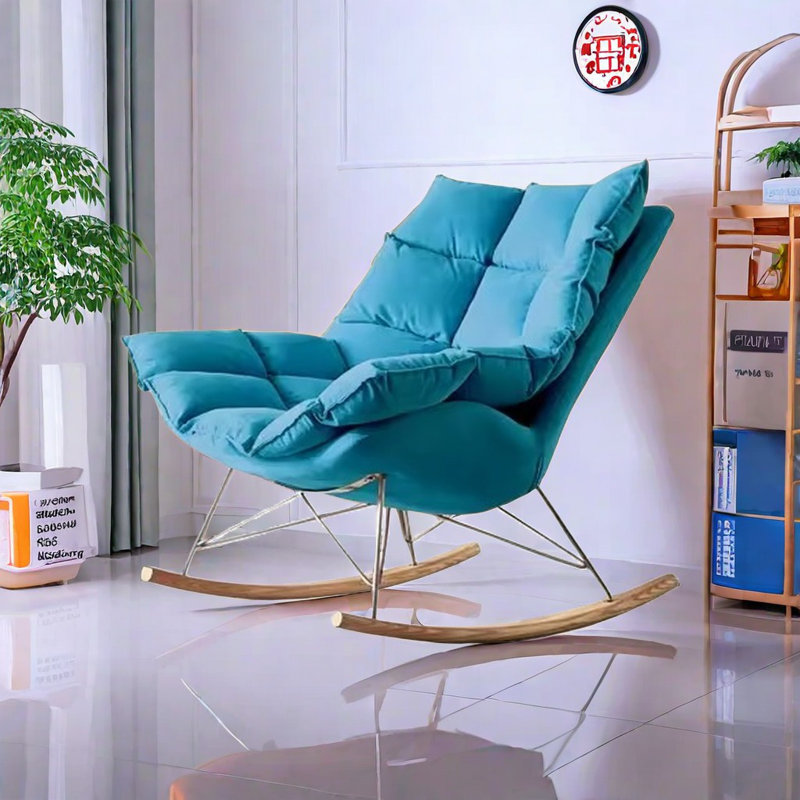 Chaise berçante créative et décontractée, Bleu