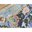 Tapis oriental noué à la main noir / bleu clair / rose / mauve à motif oriental Oushak coloré