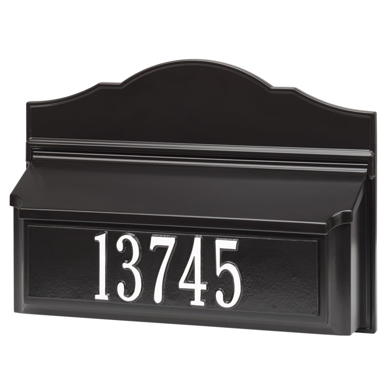 Colonial Wall Mounted Mailbox, Black/White, Yes