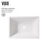 Lavabo de salle de bain vasque rectangulaire en céramique blanche avec robinet Vinca