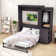 Lit escamotable en bois avec garde-robe