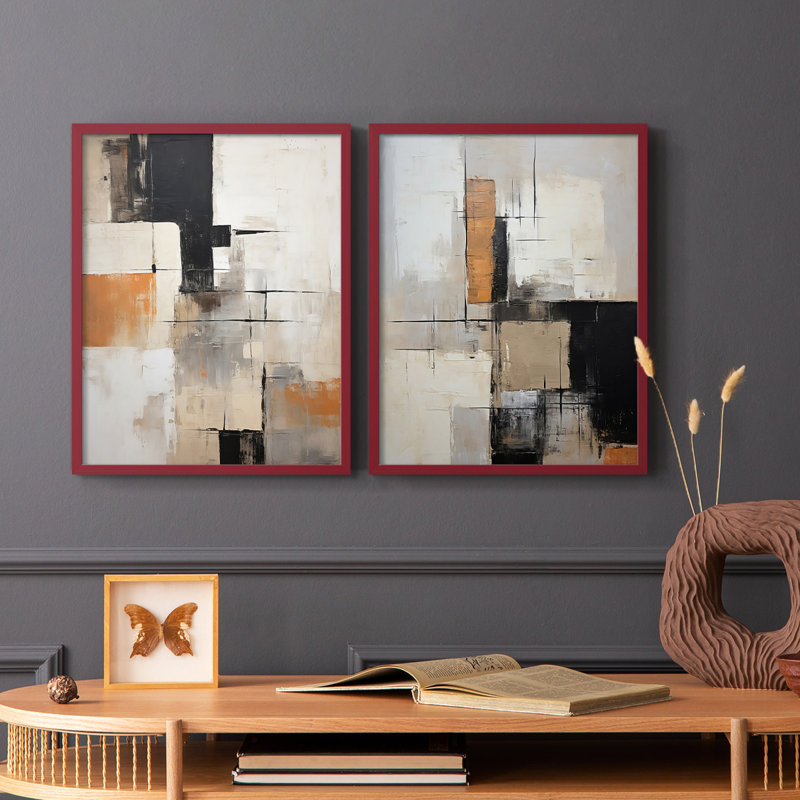 ABSTRACT Series CECXLVI-Impression encadrée de qualité supérieure - prête à être accrochée - aucun clou requis - aucun clou requis
