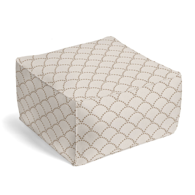 Upholstered Pouf, Dune Linen Blend/Cotton Blend