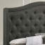 Lit double gris avec design à oreilles, attrait moderne, rembourrage doux, dossier haut pour la chaleur de la chambre en gris cuivré, rembourrage et panneaux latéraux, chambre à coucher convenable, transitionnel