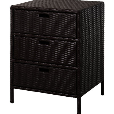 Armoire de rangement extérieure pour piscine Pe 3 - Armoire à serviettes brune avec organisateur