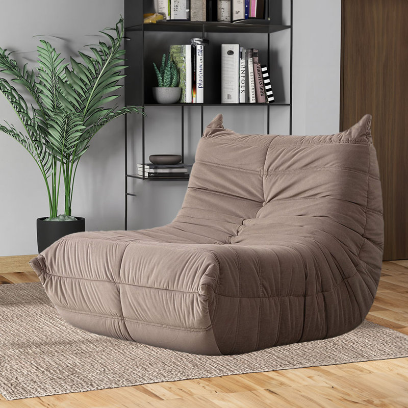 Fauteuil à billes en tissu, Tissu brun