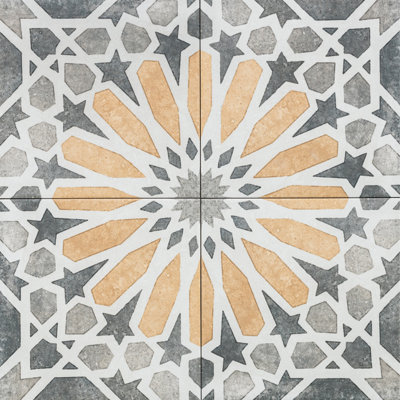 Carreau de porcelaine mat à motif géométrique 8 po x 8 po Garden Sunflower