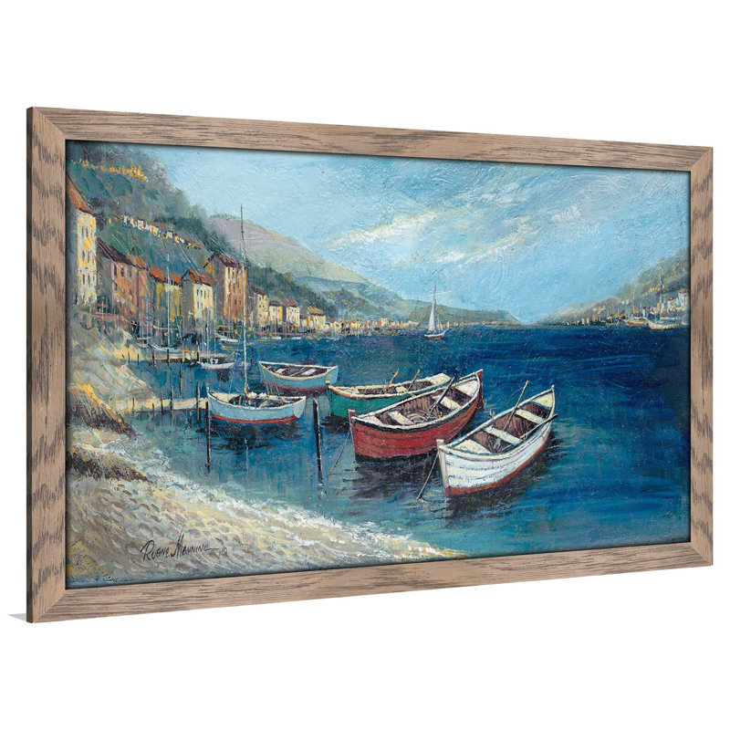 «Footprints in Sand», reproduction de peinture à l'huile encadrée, H 21,5 po x l 27,5 po x P 0,75 po