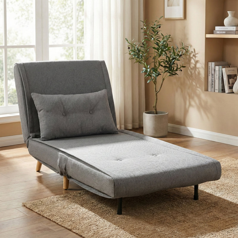 Freya Linen Convertible Accent Chair , Grey