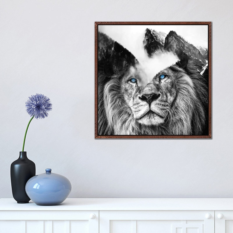 Mountain King by Paul Haag - Print on Canvas, 45.72 cm H x 45.72 cm W, Classic Brown Wood Framed