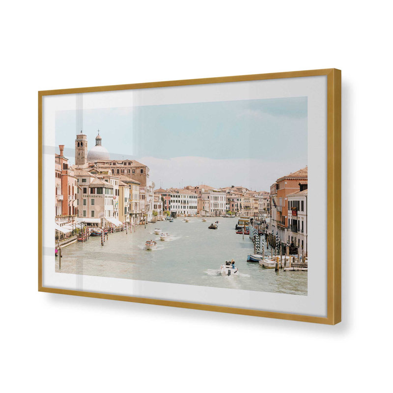 A Venetian Voyage Print, 17.25" H x 21.25" W x 1.25" D, Polished Gold Framed