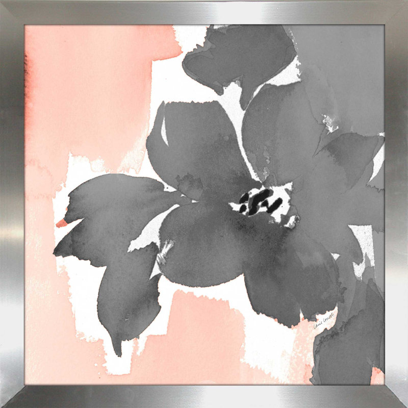 «Gray Modern Fleur II» par Lanie Loreth - reproduction de cadre photo, H 25,5 po x l 25,5 po x P 1 po, Encadrement argenté