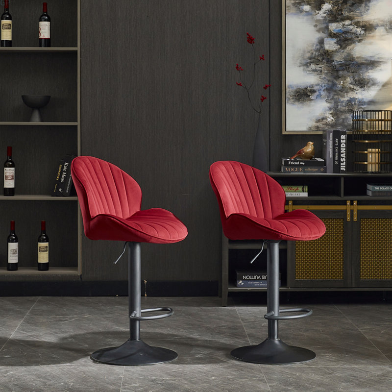 Ensemble de 2 tabourets de bar réglables avec dossier et repose-pieds, chaises de bar à hauteur de comptoir pour cuisine, pub