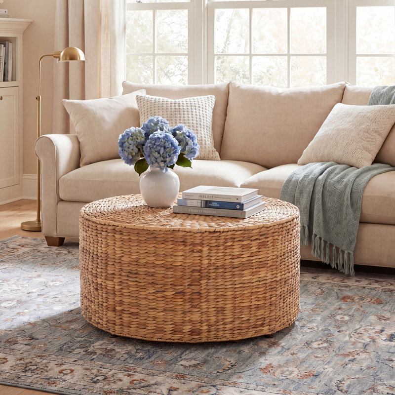 Contemporary Esin Coffee Table – Petite Table with Natural Materials, Modern Edge for Home, Office