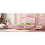 Modern Upholstered Bed With Led Lights And Crown Headboard, Pink+White, Solid Construction, Noise- Full Size Bedroom Frame & Silent Piece