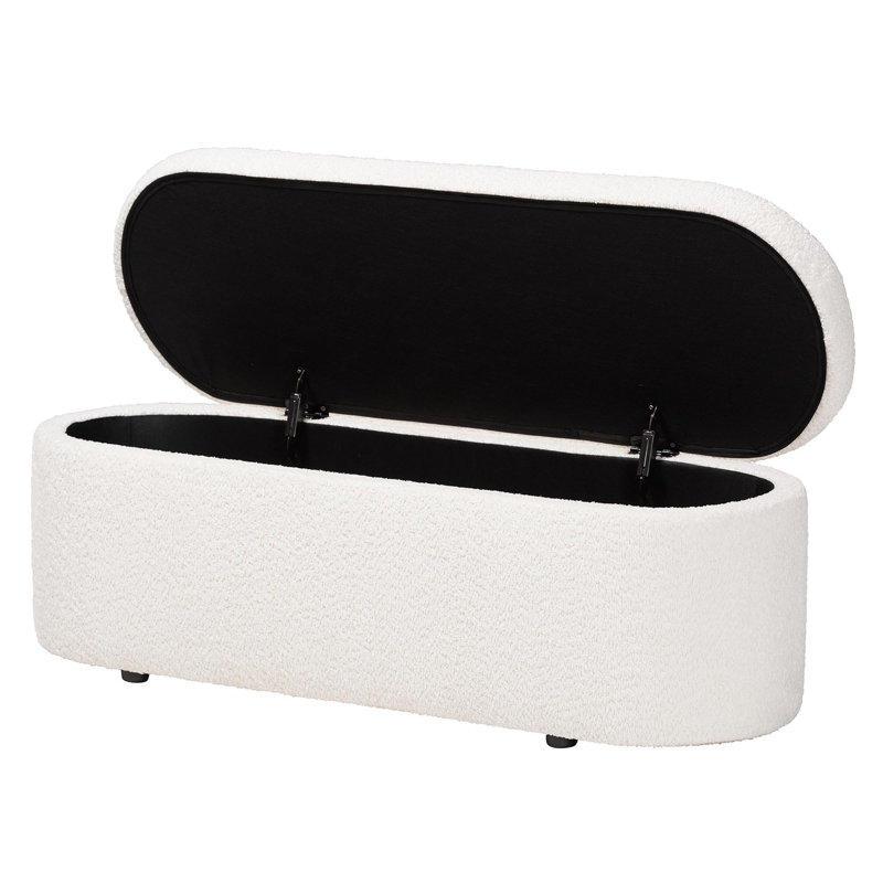 Polyester Blend Upholstered Storage Bench