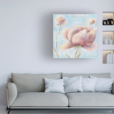 «Line and Brush», pivoines dans le ciel, art sur toile